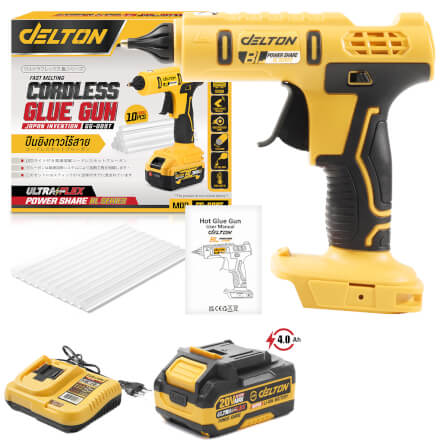 ปืนยิงกาวไร้สาย (พร้อมแบตเตอรี่) DELTON รุ่น GG-009T ULTRAFLEX 20V 4AH_1